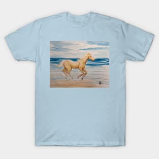 The horse running on the beach T-Shirt